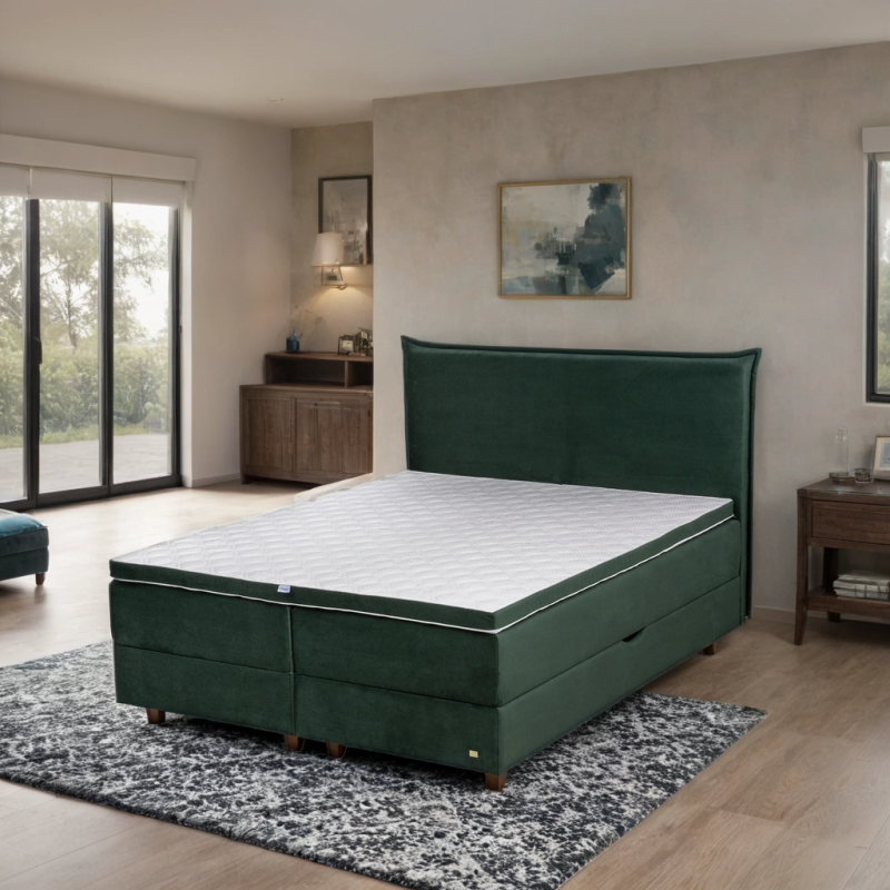 Continental bed LĖJA with bedding storage