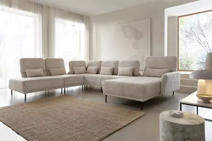 Corner sofa MODULO 8L+1+7+1+1+4P (be pufo)