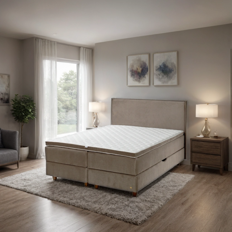 Continental bed LOREN with bedding storage