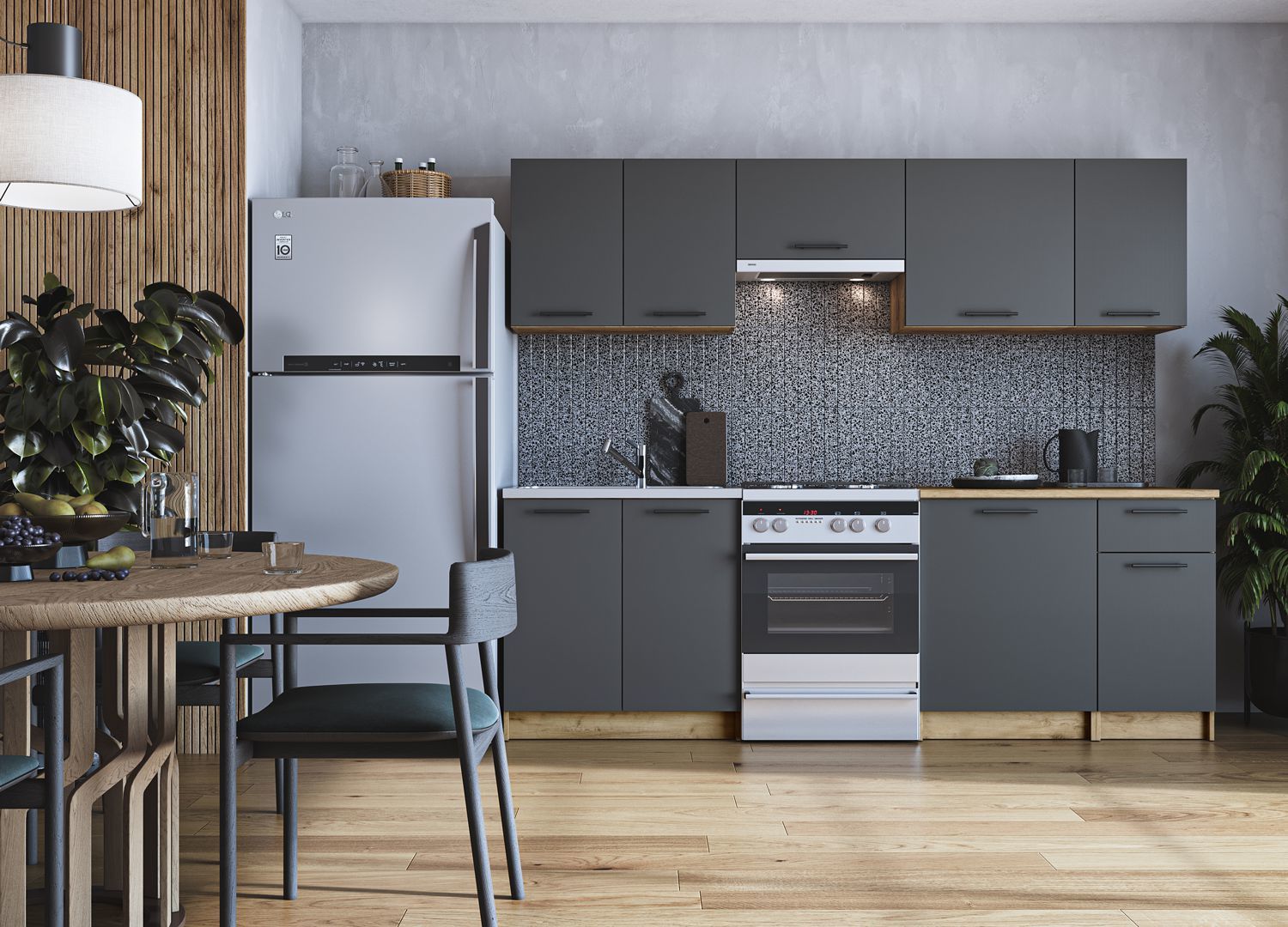 Virtuvės komplektas DARIA 240 d.craft/antracyt